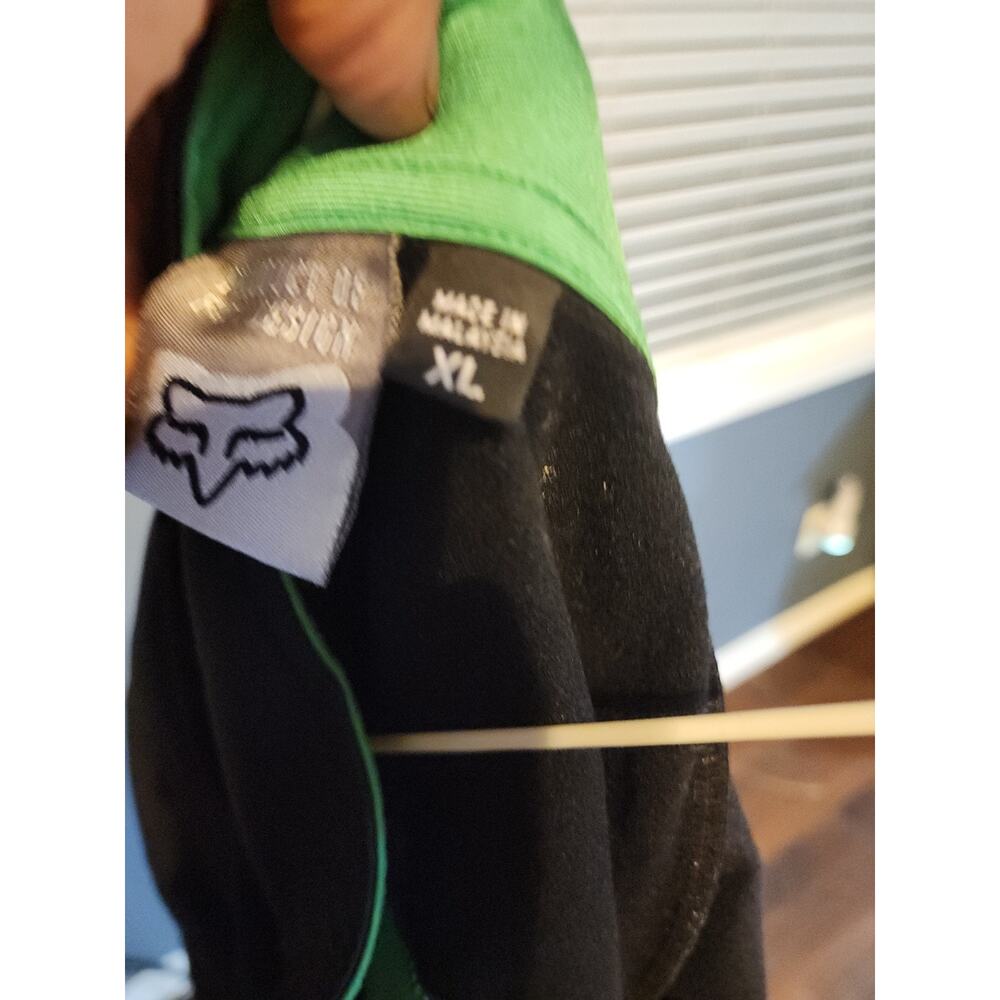 Fox Racing Mens XL Jacket Full Zip Up Retro Style Black Green Yellow Pockets - Picture 7 of 9
